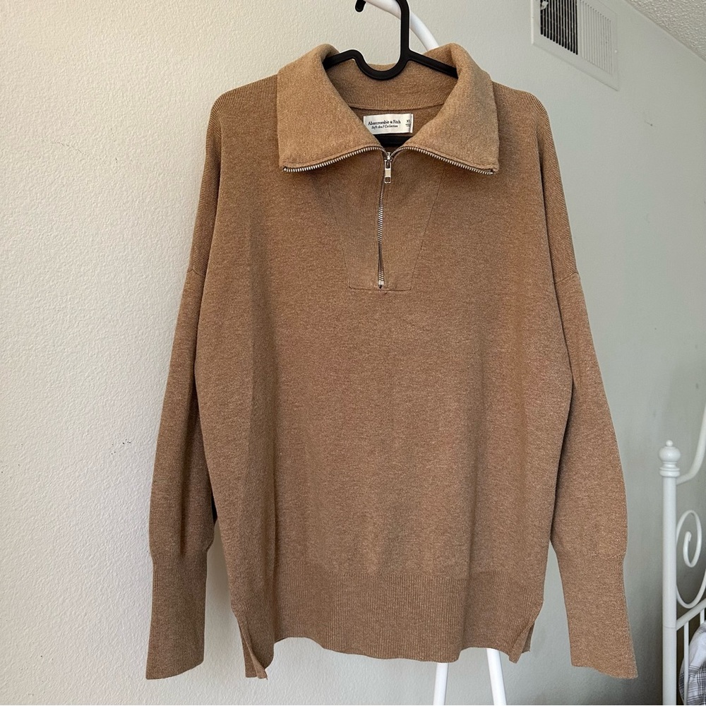 Abercrombie LuxeLoft Oversized Legging-Friendly Half-Zip Sweater
